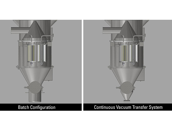 batch configuration vs. continuous vacuum transfer system