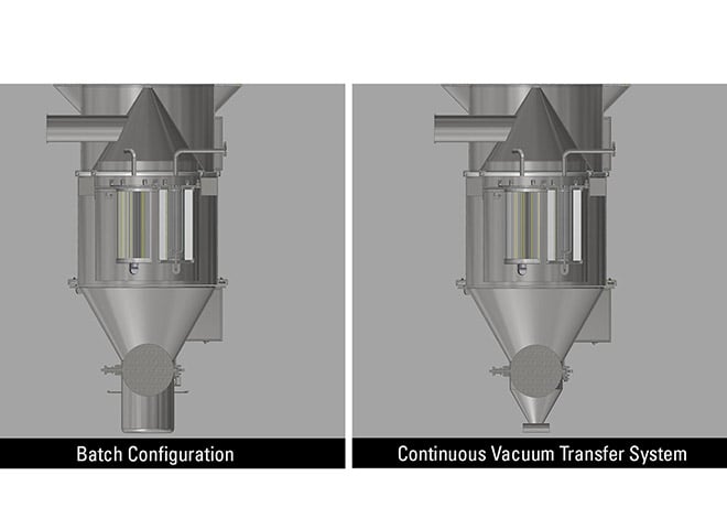 batch configuration vs. continuous vacuum transfer system