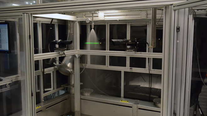 Drop Size Analyzer in Spray Containment Booth