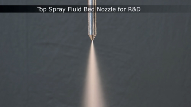 Top Spray Fluid Bed Nozzle spraying